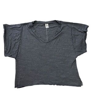 We The Free Charcoal Oversized Short Sleeve Top